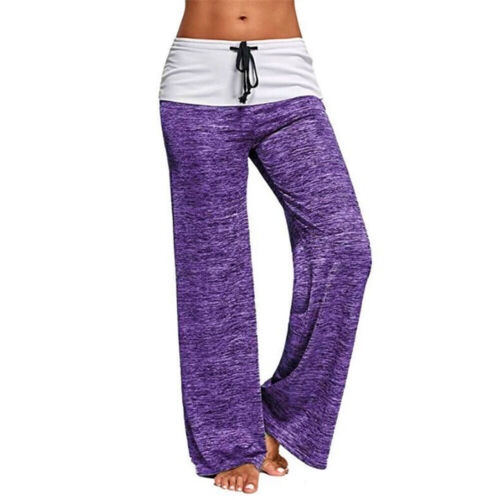 Damen Kordelzug Yogahose Sommer Sport Weites Bein Lose Jogginghose Freizeithose- - Bild 18 von 18