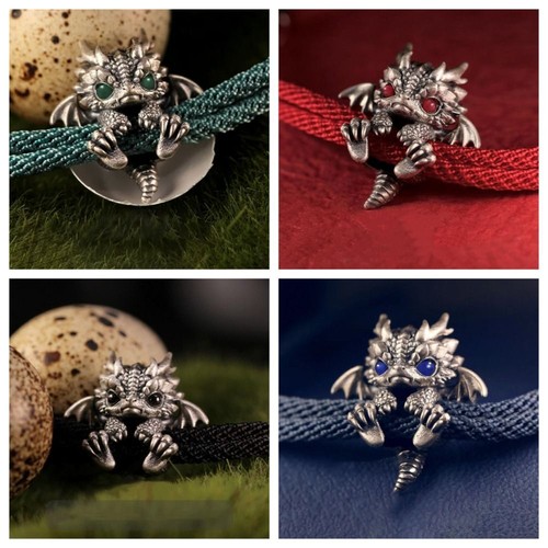 Pull able Justieren Drachen armband Armreif Vintage Hand gewebtes Armband