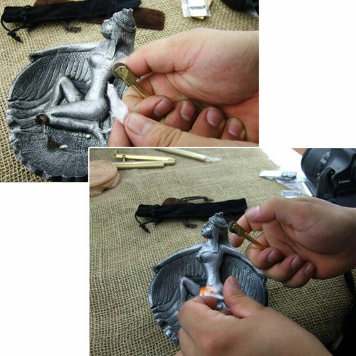 1*Mini EDC Brass Gear Spark Wheel Fire Starter Lighter Survival Outdoor Keychain - Picture 10 of 12