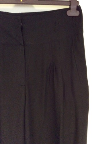 HOSS BLACK SILK WIDE LEG SPECIAL OCCASION TROUSERS SIZE 40 UK 12 - Bild 2 von 5