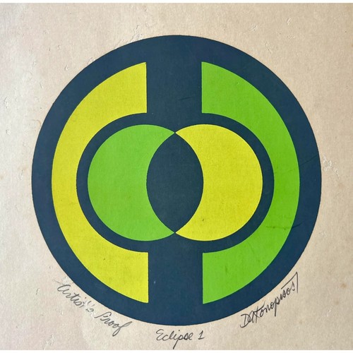 "Eclipse 1" VTG Artist Proof Contemporary Circles by DAKonopisos 14" Unframed - Picture 4 of 7