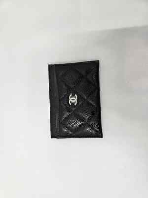 カードケース・名刺入れ Chanel Classic Card Holder Grained Calfskin & Silver Black Chanel Classic kard Holder Grained Calfskin & Silver-Tone