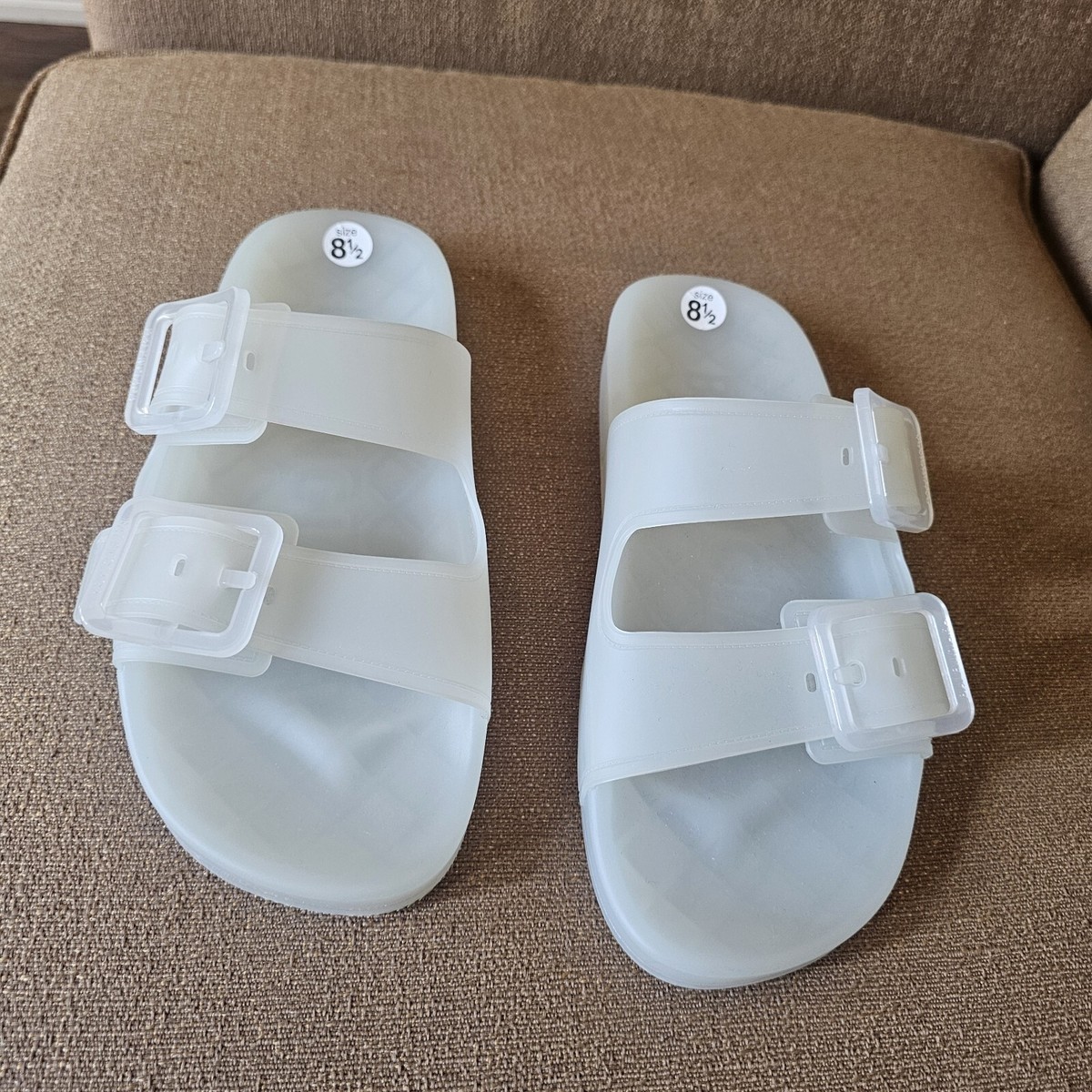 Balenciaga MALLORCA Transparent Plastic Buckle Slide Sandals