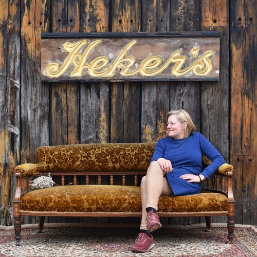 Antique Salvaged Hand Carved Gold Gilt Hekers Ladies Clothes Shop Front Sign - Picture 9 of 13