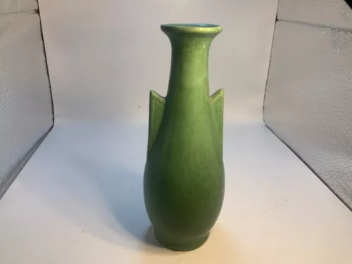 Vintage Arts And Crafts Pottery Matte Green  Ceramic Vase Teco  Style ?HTF