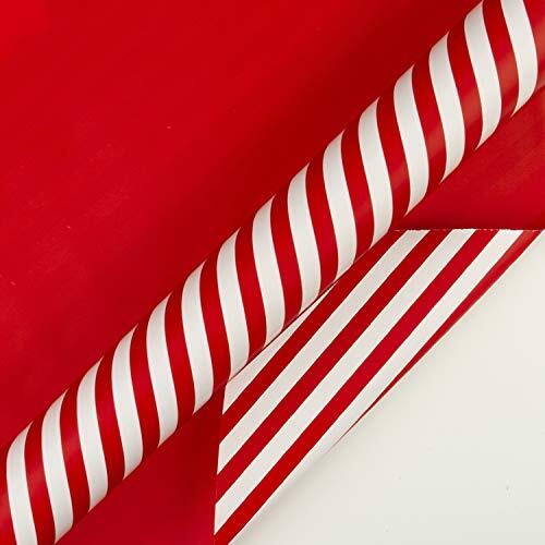 Reversible Wrapping Paper - and Stripes Design for Birthday, Holiday, Red - Picture 3 of 5