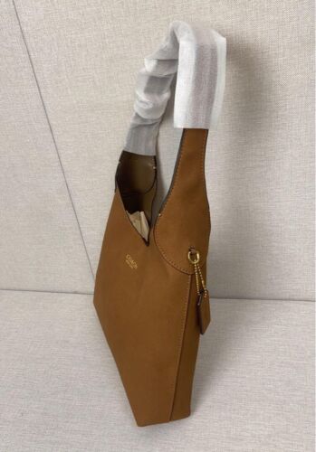 COACH Brooklyn Shoulder Bag 28 suede CW637 Siena Brown Outlet New - Picture 3 of 7