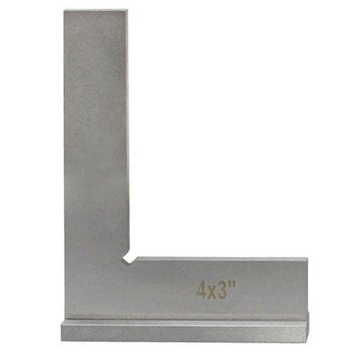 90 Degree Wide Base 4'' x 3" Machinists Work Shop Squares Steel Bevel Edge - Picture 2 of 3