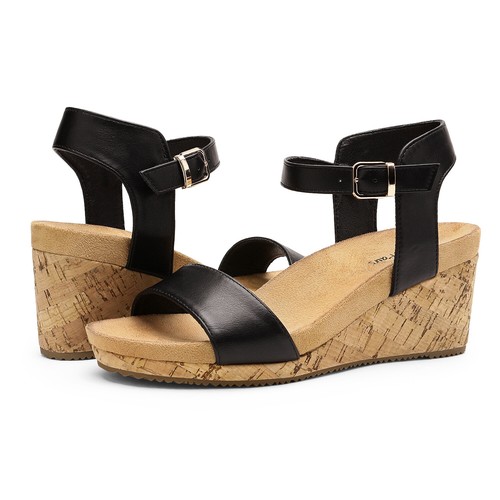 Women Ankle Strap Open Toe Platform Wedge Sandals Casual Dress Shoes - Picture 11 of 43
