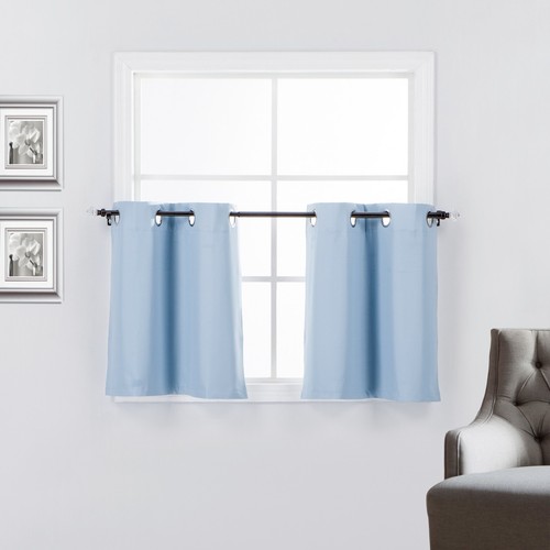 2 Panels Blackout Grommet Top Window Treatment Curtain Tiers for Small Windows - Picture 23 of 71