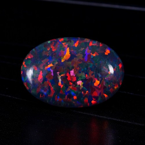 AAA+ Cabujón ovalado de ópalo negro 14x10 mm 3,50 quilates piedra preciosa suelta australiana - Imagen 3 de 6