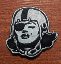 Marilyn in Raiders Patch NFL Football Sexy Vegas Embroidered Iron On 3.5x3.5"