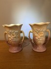 Vintage Hull Art pottery vase Wildflower Pattern W3 5-1/2". Matching Set Of Two