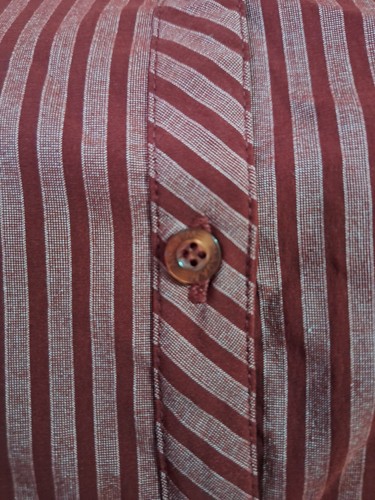 Madame Red Stripes Stretch Embroidered Button Long Sleeve Top Shirt Medium - Picture 10 of 10