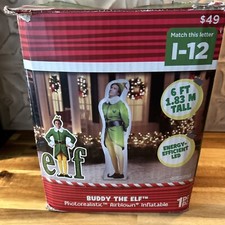 Buddy The Elf 6 FT 1.83 M Tall Photorealistic Airblown Inflatable Gemmy