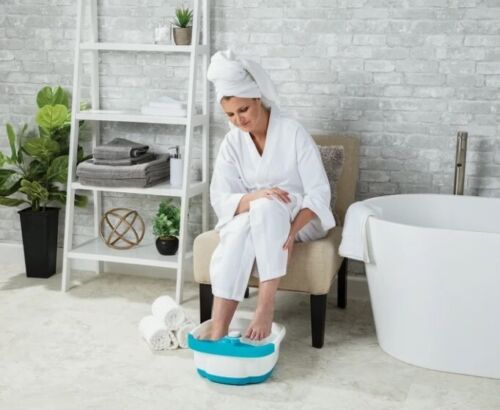 X Large Feet, Foot Spa Bath Massager Heat Soaker Massage Bubble Roller Deep Soak - Picture 8 of 11