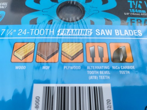 Spyder Tarantula (2) Pack 7 1/4 in Carbide Steel Circular Saw Blade 24 Tooth 6X - Picture 2 of 9