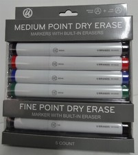 Un-Branded Medium Point Dry Erase 5 Piece Multi Color Built-in Eraser