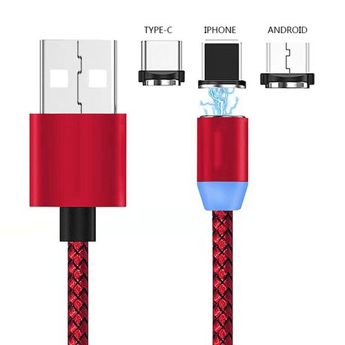 3A Fast Charging Cable, 360 Degrees Rotation, LED, 3 in 1 Magnetic USB Charging - Picture 45 of 56