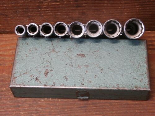 Vintage "THORSEN" 3/8" SAE 8 piezas Juego de enchufes profundos con trinquete 3/8" - 13/16" - Imagen 3 de 14