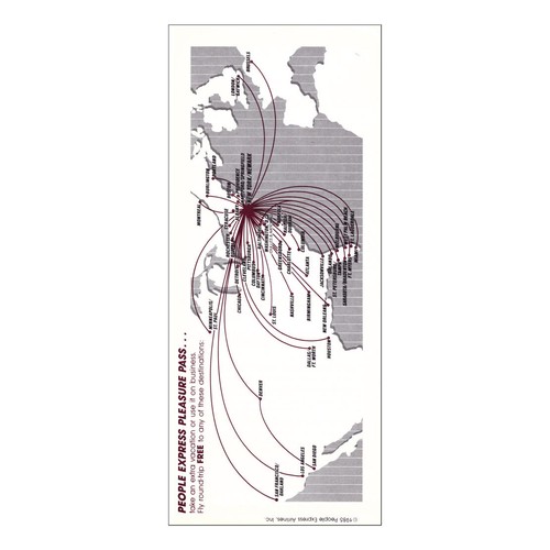 People Express Airlines - Airline Advertising Flyer - Pleasure Pass 1985 - Bild 1 von 2