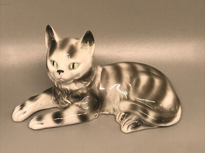 Antique German Ebeling & Reuss Erphila Green Eyes Cat Porcelain