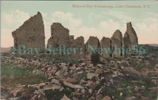 Fort Ticonderoga NY - RUINS OF OLD FORT ON LAKE CHAMPLAIN - Postcard