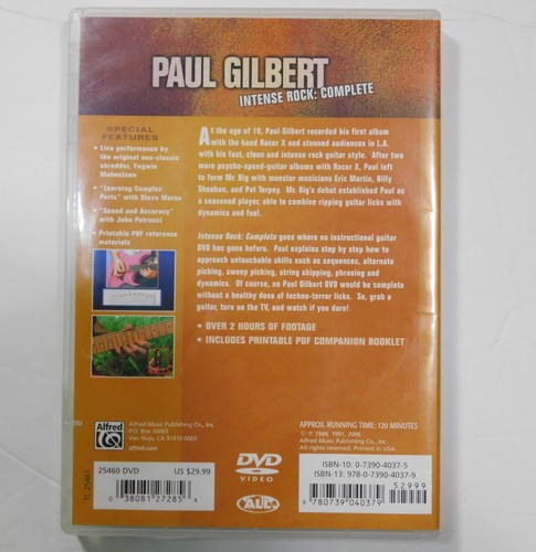 Paul Gilbert INTENSE ROCK Complete DVD Alfreds Artist Series 2 Hours Footage - Imagen 3 de 5