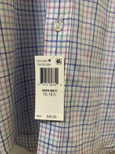 IZOD Mens All-over Stretch Short Sleeve Regular Fit M 15-15 1/2 New With Tags - Picture 2 of 7