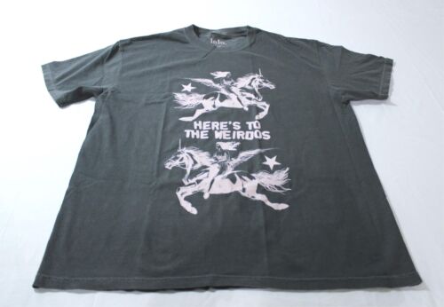Dressed In Lala Womens Here's To The Weirdos Oversized Tee CL8 Gray Small/Medium