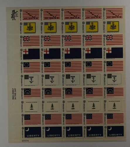 US SCOTT 1345 - 1354 SHEET OF 50 HISTORIC FLAGS STAMPS 6 CENT FACE MNH