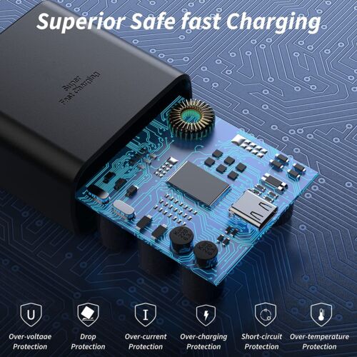 Cargador súper rápido 45W USB-C 45 vatios para Samsung Galaxy Note20 S23 S21 S24 Ultra - Imagen 3 de 6