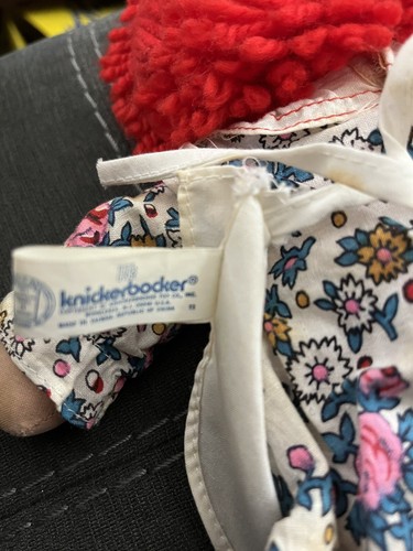 Vintage Raggedy Ann Puppe von Knickerbocker Freude an einem Spielzeug. Blumenkleid, Schürze - Bild 5 von 6