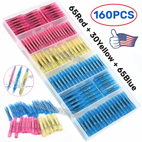 250/320x Heat Shrink Butt Wire Connectors Electrical Ring Spade Crimp Terminals - Picture 16 of 23