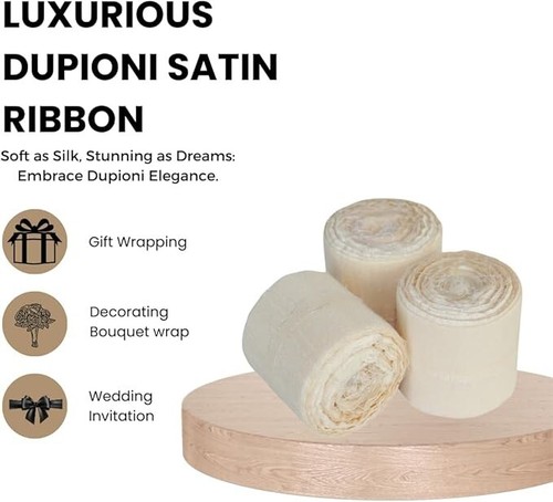Knitsilk Dupioni Nastro di Raso (1,5 "x 7yds x 3count), Set di Nastri per Decorazione - Foto 30 di 45