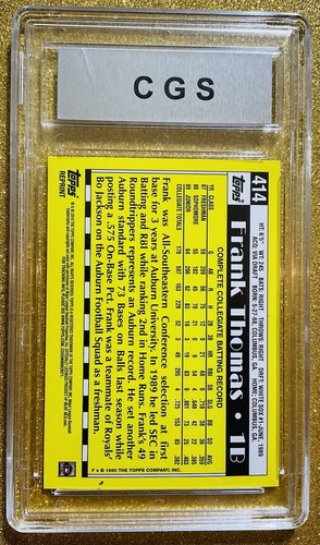 2010 TOPPS FRANK THOMAS NNOF ORIGINAL BACK MOM THROW #414 CGS 9.5 WCG LESEN - Bild 5 von 9