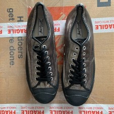 Converse Jack Purcell Zipper Metallic Black Gold Leather Men US 10.5 RARE BIN