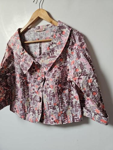 So Marilyn Moore Skirt Suit Set Abstract Floral Size 14 - Picture 11 of 13