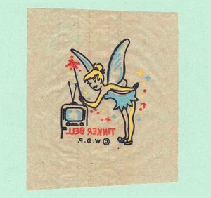 Disney-Iron-On-Transfer-Tinker-Bell-circa-1950s-Vintage-Disneyland