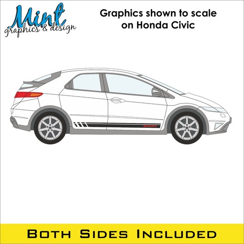 Honda Civic Type R Side Sport Vinyl Stripes Decals Stickers Graphics NO P&P 015 - Picture 3 of 4