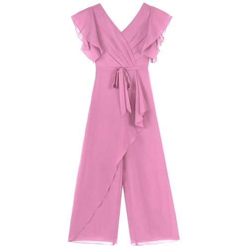Kids Girls Overalls Chiffon Rompers Wide Leg Jumpsuit Prom Bodysuit Communion - Picture 29 of 60