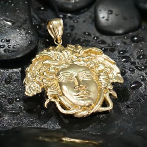 Yellow Gold Medusa Unisex Pendant (3 sizes: S/M/L, 10k/14k) - Picture 16 of 20