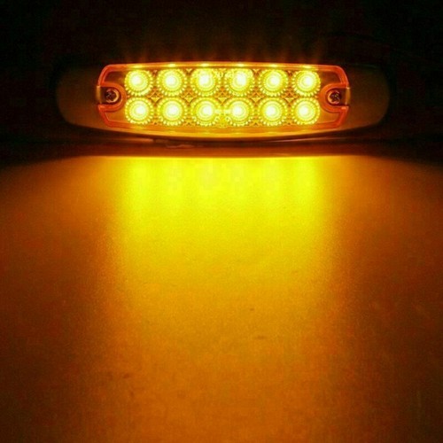 20x Amber Side Marker Light Clearance 12 LED Lamp Chrome for Freightliner Truck - Picture 2 of 8