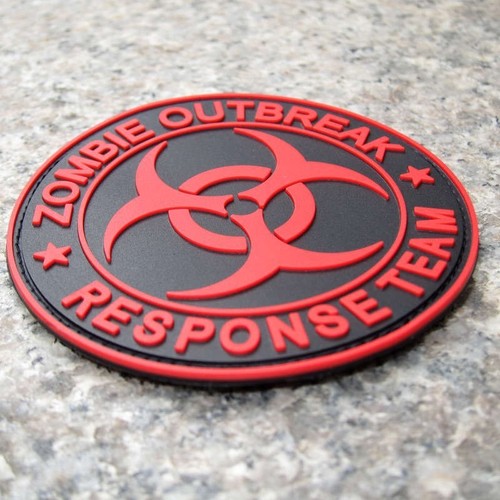 Zombie Outbreak Response Team Clothing Patch Red & Black - FREE SHIPPING to SPAIN - Picture 2 of 3