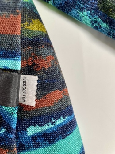 Corbata Cornell California Multicolor Verde Azul 53” X 4.5” Retro - Imagen 3 de 3