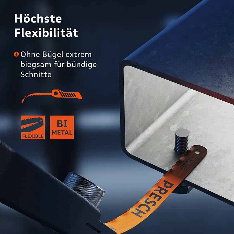 Presch Mini Metallsäge Flexibel 300mm - 3in1 Bügelsäge inkl. Metallsägeblatt - Bild 3 von 4