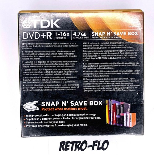 TDK - DVD-R 1-16x 4.7GB - 10 Colour Discs - Snap N Save Box - NEUF - Afbeelding 2 van 2