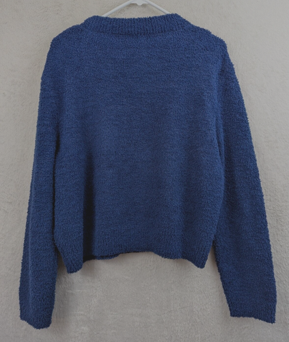 Stitches + Stripes sz M Sweater dark blue long sleeves soft fuzzy 1613 - Picture 2 of 5