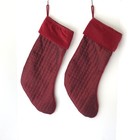 Large Dark Red Christmas Stockings by Rodeo Home Set Of Two 8” Wide x 19” Long