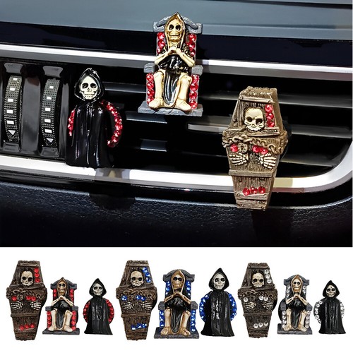 Skull Design Car Air Freshener Vent Clip Perfume Diffuser Automobile Perfume Air - Imagen 3 de 15